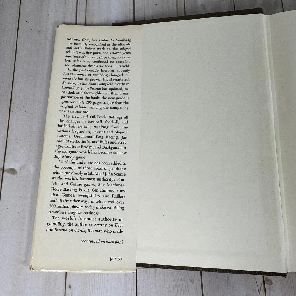 Scarne's New Complete Guide‎ to Gambling by John Scarne 1974 Hardcover Vtg